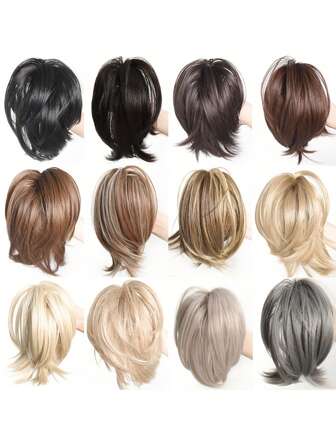 ​Women's Claw Ponytail Extensions, Synthetic Straight Hair, Instant Up Do Messy Bun, Easy Styling, Universal Wig Suitable For All Women
