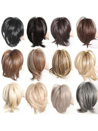 Damen Pferdeschwanz Haarextensions mit Klemme, synthetisches glattes Haar, sofortiger Hochsteckfrisur Messy Bun, einfache Stylings, universale Perücke passend für alle Frauen