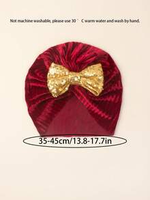 2pcs Bow Hat Baby Hat, Newborn Baby Hat Windproof Head Protection, Fashion Baby Hair Accessories, Holiday Birthday Party Hair Decorations, Little Girl Clothing Accessories, Girls Winter Clothes, Christmas Accessories, Party Accessories