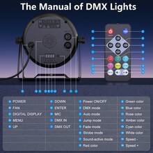 15W Stage Par Light 36 RGB LED With Remote Controller DMX512 Sound Control For Home Carnival Party Musical Show Wedding Club Bar KTV Disco DJ - 2個 - 查看 6