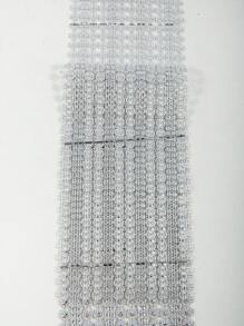 1roll Abstract DIY Fabric, Modern Rhinestone Decor DIY Sewing Fabric For Sewing - Silver - View 8