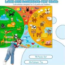 挂壁画毛毡儿童拼图毛毡忙碌版DIY早教玩具3D毛毡故事游戏套装适合3岁及以上儿童感官技能训练节日新年礼物 - 彩色 - 查看 2