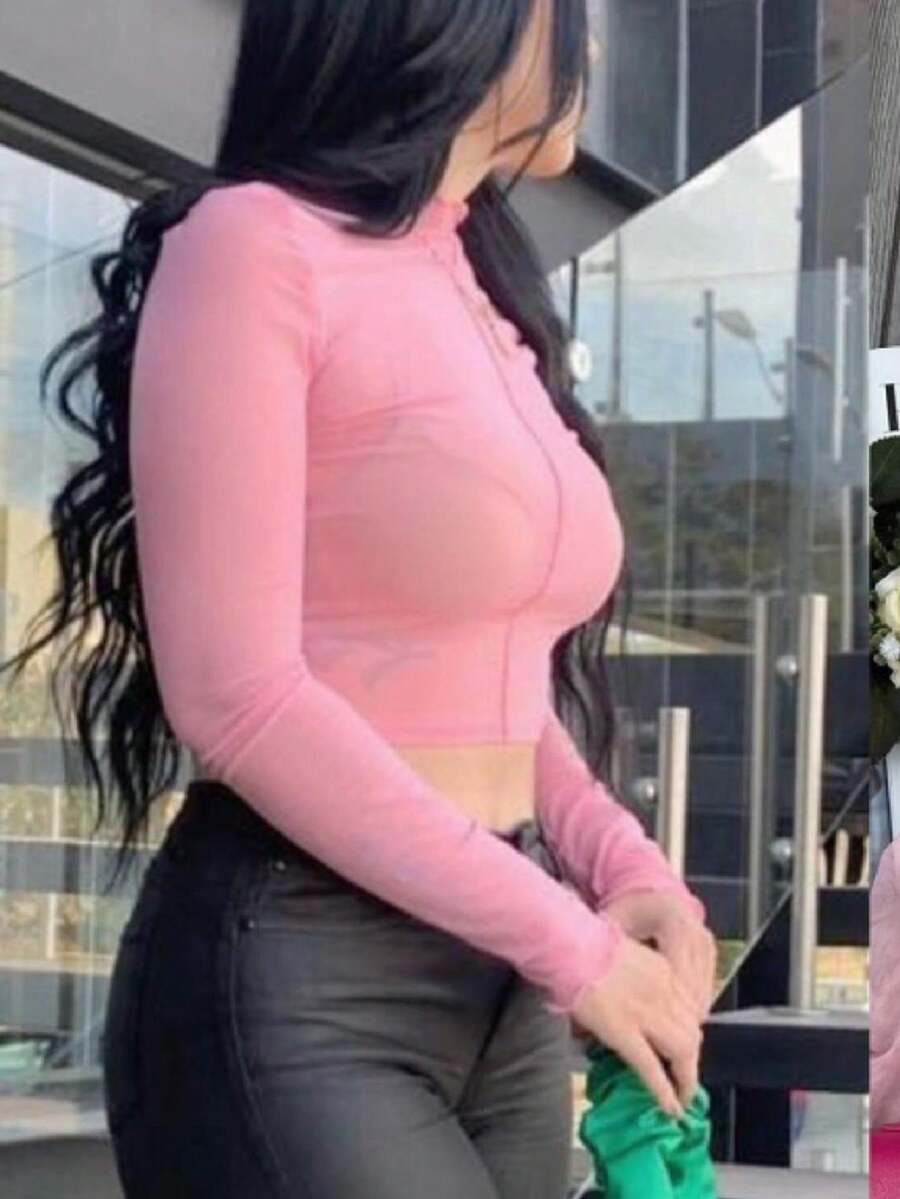 Blusa Mesh - Rosa Pálido - Ver 1