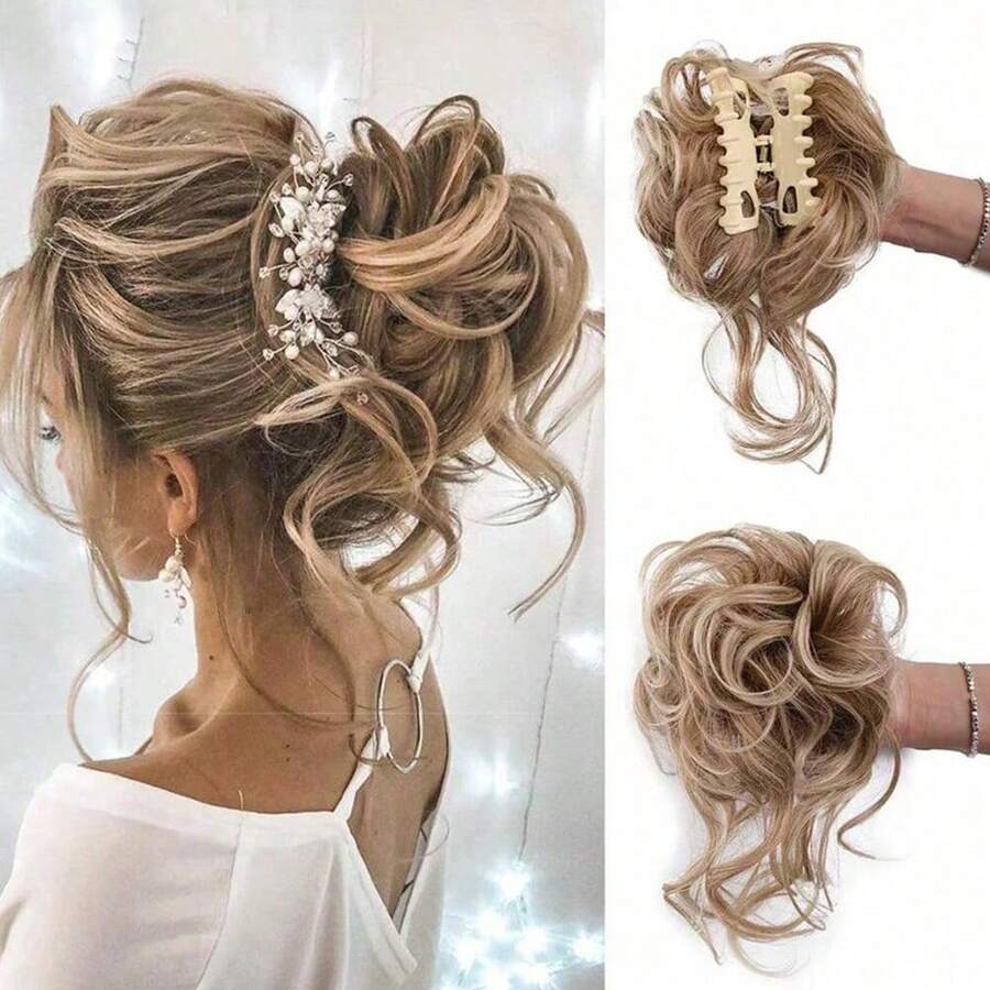 Messy Bun Hair Piece Tousled Updo H Air Extensions With Elastic Hair Bands Curly Hair Bun Scrunchie For Women Girls