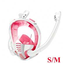 Máscara de snorkel de cara completa con tubo doble para natación y buceo, set de snorkel, antiempañante y antifugas, visión panorámica de 180°, accesorios de playa, flotador de piscina - Multicolor - Ver 17
