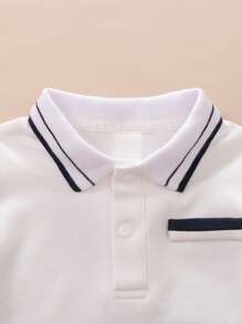 Yierying 新生男宝宝学院风可爱白色连体衣，适合夏秋季穿着