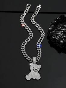 1 Stück Hip Hop Miami Männer Bären Anhänger Halskette, Ketten Punk Schmuck