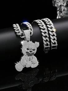 1 Stück Hip Hop Miami Männer Bären Anhänger Halskette, Ketten Punk Schmuck