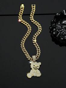 1 Stück Hip Hop Miami Männer Bären Anhänger Halskette, Ketten Punk Schmuck