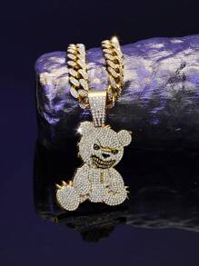 1 Stück Hip Hop Miami Männer Bären Anhänger Halskette, Ketten Punk Schmuck