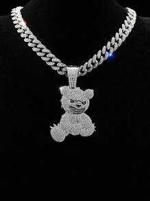 1 Stück Hip Hop Miami Männer Bären Anhänger Halskette, Ketten Punk Schmuck