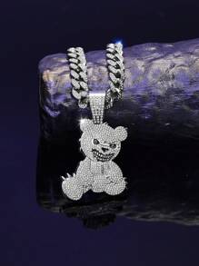 1 Stück Hip Hop Miami Männer Bären Anhänger Halskette, Ketten Punk Schmuck