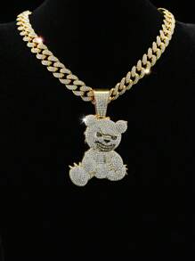 1 Stück Hip Hop Miami Männer Bären Anhänger Halskette, Ketten Punk Schmuck