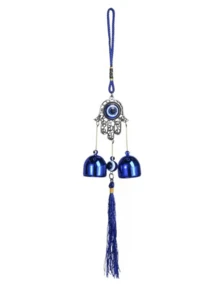 1pc Blue Tassel Wind Chimes: Outdoor Wind Chime, Blue-Eyed, Heart-Shaped, Palm-Shaped Hanging Decor (12 Inches) - Multicolor - View 7