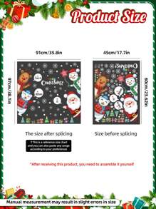 1 Weihnachtsfensteraufkleber, Anhänger Elch weiße Schneeflocke Fensteraufkleber, Winterdekoration für Weihnachtsparty Zuhause, Szenenendekoration, für Glastüren, Glasvitrinen, Kühlschränke, Fenster, Bodenspiegel, Türen und andere Feiertags-Dekoration, Zimmerdekoration, Heimdekoration, Bürodekoration, Themenfestdekoration, Weihnachtsdekoration, Weihnachten