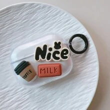 Rose Red Love Bear Head Transparent Case Compatible With Airpods 1/2/3/Pro/Pro2 - Clear - View 1