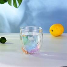 Tazas de flores transparentes - Taza de café con flores secas de 200 ml de capacidad, taza de café con flores de gran capacidad | Elegante taza de café con flores secas con mango, creativas tazas de flores con doble aislamiento para café, té, jugos - Multicolor - Ver 8