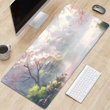 Tappetino per mouse con scenari estetici giapponesi, tappetino da scrivania per computer ufficio di grandi dimensioni, lavabile, in materiale in gomma