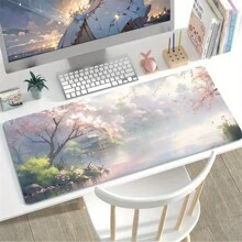 Tappetino per mouse con scenari estetici giapponesi, tappetino da scrivania per computer ufficio di grandi dimensioni, lavabile, in materiale in gomma