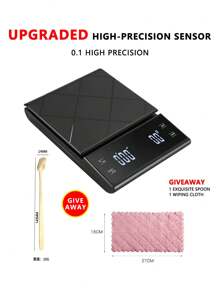 1PC Coffee Electronic Scale With Timer, High Precision Gram Weight Kitchen Baking Home Use Small Chinese Medicine Electronic Scale, Easy-To-Read LCD Display, Black Durable Plastic Material, Multiple Unit Conversion, Accurate Baking Tool, Suitable For Home Cooking Gram Scale Kitchenware, Baking Tools, Food Gram Electronic Scale (Batteries Not Included)[New Year Kitchen Accessories]