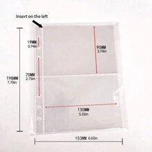 10入組 A5 透明pp活頁裝訂內芯插頁,3/5/7英寸6孔裝訂相簿貼紙收納 - 無色 - 查看 2