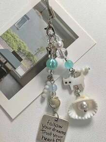 1 Móc khóa hình động vật đại dương & vỏ sò biển hình mèo, thích hợp cho hộp đựng tai nghe, túi xách, điện thoại, trang trí chìa khóa, "Theo đuổi ước mơ, tin tưởng trái tim" Quà lưu niệm ngày lễ tình nhân Phụ kiện xe hơi phong cách Goth dễ thương Ý tưởng quà tặng Giáng sinh Y2k Phụ kiện túi xách Dây đeo có ngăn đựng thẻ ID Phụ kiện xe hơi Móc khóa túi xách - Nhiều màu - Xem 3