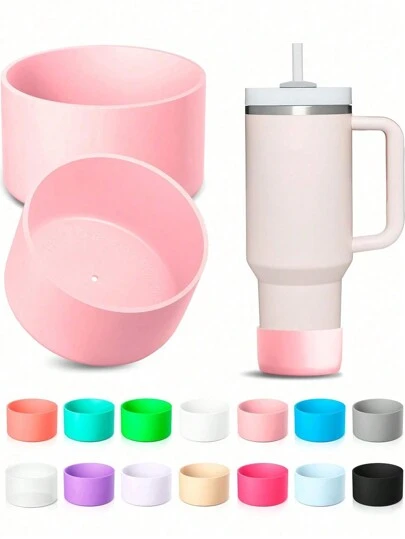 4 piezas Bota de silicona para tazas de todos los tamaños con un diámetro de base de 7,5 cm, para vaso Adventure, funda protectora de silicona a prueba de agua, golpes y arañazos para tazas de 12 y 24 oz, adecuada para uso diario, viajes, reuniones familiares y fiestas
