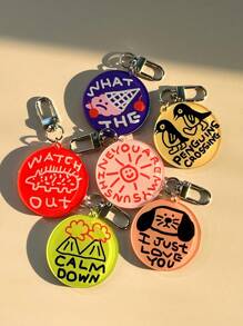 6 件插画涂鸦字母小狗设计亚克力钥匙扣耳机盒吊坠 S 情人节汽车配件包饰学校卡通可爱哥特 Y2k 圣诞节礼物创意包饰挂绳带身份证夹汽车配件包饰