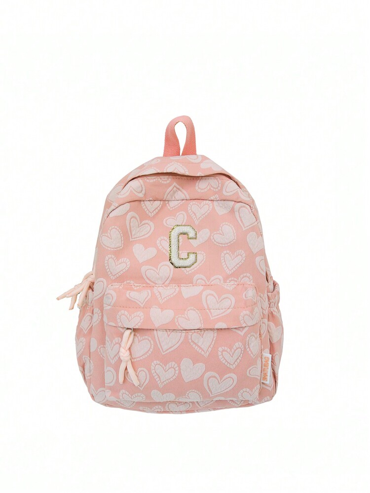 1 新款大容量休闲多功能情书拉链男孩和女孩背包，适合返校季节，适合高中生和大学生，适合户外运动和旅行时日常使用。 - 雙肩包小號字母5.5 - 查看 6