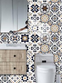 10 stuks Bloemenpatroon Bedrukt PVC Kunstkeramische Tegels Huisdecoratie Muurstickers, DIY Mozaïek Zelfklevend Behang, Waterdicht, Vuilafstotend, Decoratief Voor Keuken, Badkamer, Woonkamer, Slaapkamer, TV Achtergrond, Renovatie Stickers Peel Wandpanelen, Behang, Behang, Lente Decoratie Artikelen Verfris Uw Huis, Rama Decoratie Stickers