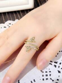 1 PC Elegant Cubic Zirconia Butterfly Ring For Women For Wedding Engagement Jewelry Valentine's Day