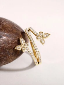 1 PC Elegant Cubic Zirconia Butterfly Ring For Women For Wedding Engagement Jewelry Valentine's Day