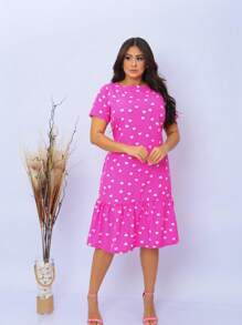 Classic Dress With Belt, Perfect For Any Special Occasion. With A Timeless Design And A Modern Touch, This Dress Is The Ideal Choice For Those Who Want To Shine! - 藕粉色 - 查看 6