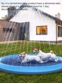 1pc Outdoor Pet Sprinkler Pad For Dogs For Summer - Blue - View 1