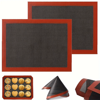 1pc/2pcs, Perforated Silicone Baking Mat, Non-Stick Silicone Baking Mats - Oven Baking Mat, , For Cookie, Macarons, Bread And Pastry, Reusable Baking Mats, Kitchen Accessory, Baking Tool