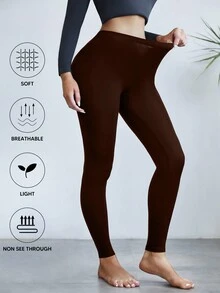 女士紧身塑身裤收腹提臀超柔软高弹轻质打底内衣 - 棕色 - 查看 5