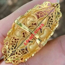 1 pieza Anillo de cobre chapado en oro de 24 quilates, accesorio diario de estilo de Dubai para mujeres