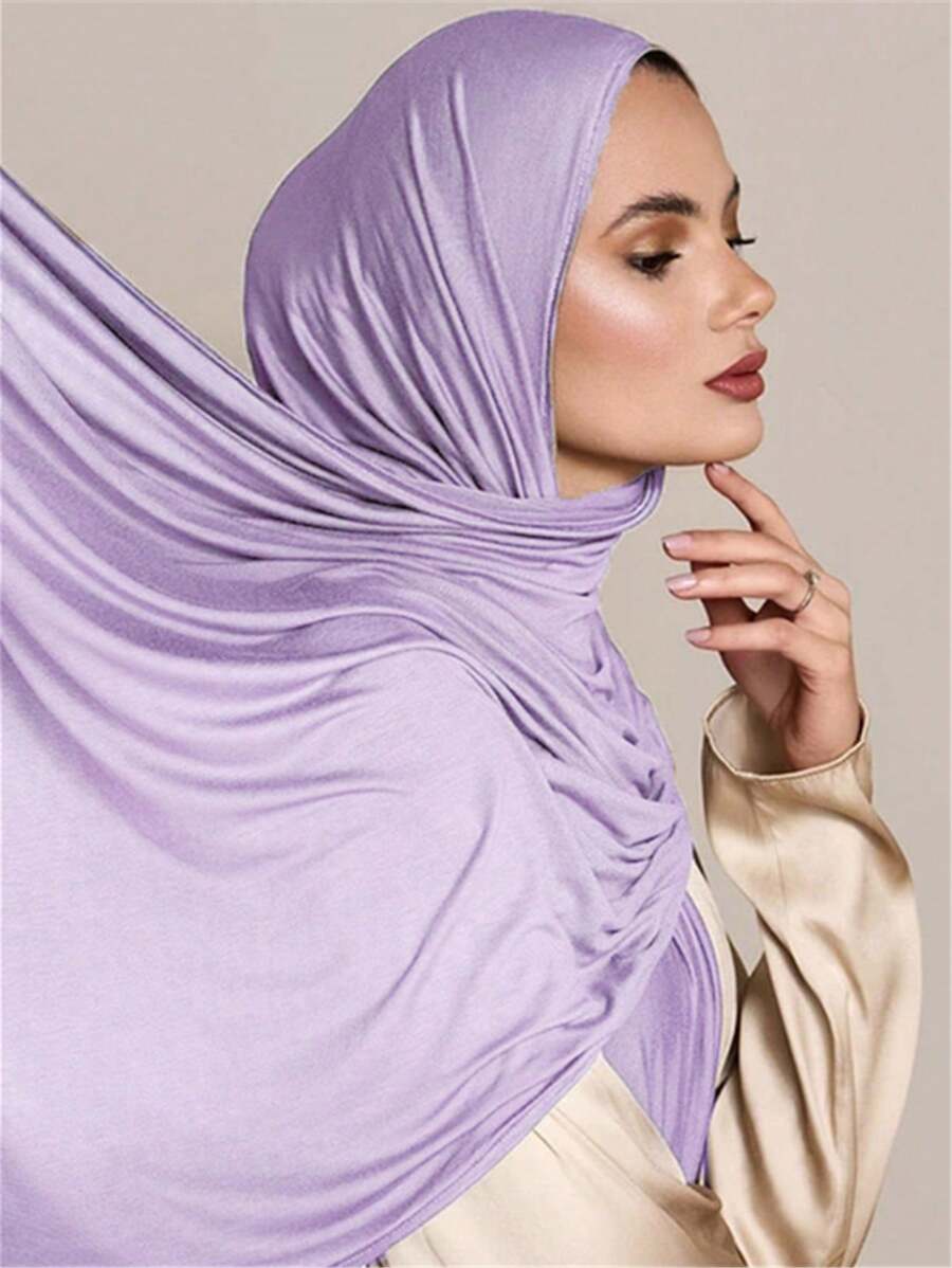1 buc Hijab pentru femei, stil nou, șal de șal Hijab din jerseu de dimensiuni mari, turban moale, ocazional, de culoare solidă, eșarfă pentru femei, accesorii Abaya, haine voalate pentru femei.