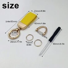 1pc Personalized Microfiber Leather Multicolour Keychain - Durable, Customized Engraved Name Minimalist Car Keychain, Ideal Gift For Women And Man,Customized Keychains & Accessories,Easy Comfort - Multicolor - View 3