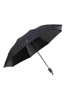 1pc 8-Rib Manual Brolly Umbrella, Black, Dual Use Rainproof & UV Protection
