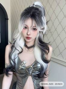 alicegarden 1 Synthetic Heat-Resistant .Long Natural Wave Hair, With Bangs ,Multi Color 26 Inch ,Daily Natural, Smooth And Realistic Wig(Excluding Accessories) - Multicolor - View 3