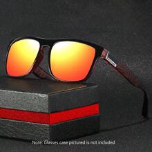 Latest Fashion Gradient Frame Square Retro Sports Fashion Glasses, Classic Oversized Frame Vintage Fashion Glasses, Luxury Brand Designer Glasses With Metal Decorative Bars, For Driving, Fishing, Cycling, Hiking, Outdoor Activities (Note: Eyeglass Case Not Included) - 744-2B - View 5