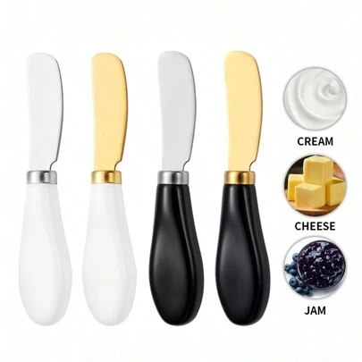 Stainless Steel Cheese Knife With Ceramic Handle, Suitable For Butter, Jam, Cream, Pastry Scraper,Kitchen,Christmas Gift