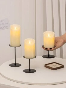 3 件套豪华金属烛台，家庭聚会婚礼餐厅浪漫烛光晚餐装饰，法式复古优雅风格，简约美学装饰品，房间装饰，礼物 - 黑色 - 查看 8