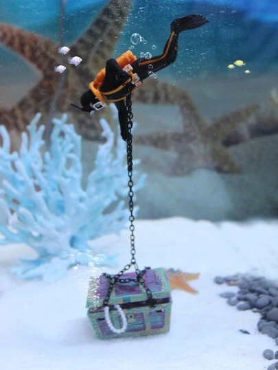 1pc Random Color Diver Decoration For Aquarium Ornament, Fish Tank Accessories
