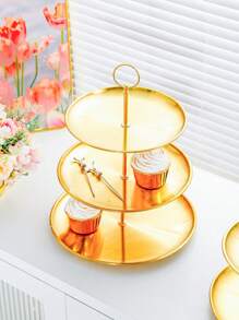 1pc 2-3 Tầng Đế đựng bánh cupcake màu vàng, Tháp bánh cupcake bằng kim loại Giá đựng tráng miệng nhiều tầng màu vàng Đế đựng bánh cupcake nhiều tầng màu vàng Khay đựng đồ dùng bằng vàng dùng cho tiệc cưới, sinh nhật, trang trí bàn tráng miệng ngày lễ Quà tặng Giáng sinh - Vàng - Xem 7