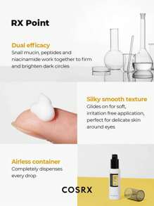 COSRX 蜗牛肽眼霜，含73.7%蜗牛粘液和烟酰胺，乳霜质地，保湿不油腻，提拉紧致，减少细纹，改善黑眼圈，韩妆，韩国彩妆，25毫升/0.85液体盎司。