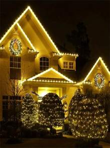 1 件水管灯串，8 种模式户外 LED 圣诞铜线灯，用于花园装饰灯，LED 铜质仙女管灯串，适用于派对、花园、庭院、家居、婚礼、节日灯饰