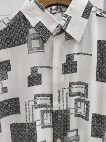 Hawaiian Floral Shirt Men's Summer Beach Short Sleeve Button Fabric 100% Viscose Shrinks A Little - Black - View 3