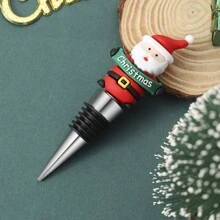 1 pieza Tapón de vino, elementos navideños y de fiesta europea y americana, tapón de vino rojo, recipiente de vino, tapón sellador de vino, regalo creativo para boda, fiesta de cumpleaños, Navidad